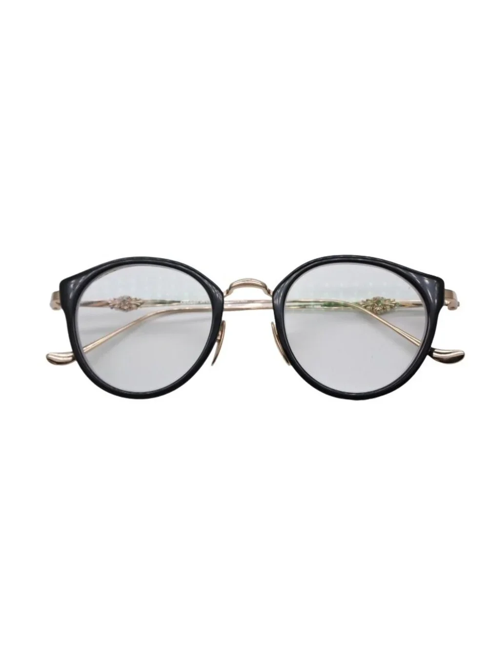 Chrome Hearts Dig Big Sunglasses Eyewear 45 Floral Cross Black Gold